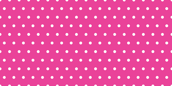 Pink fashion doll background with seamless polka dot pattern. Vector illustration