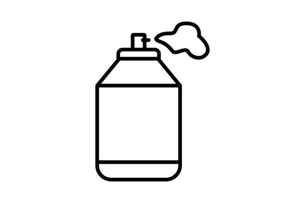 Vector illustration of Paint Spray Can icon. icon related to painting, painters, graffiti, spray painting. line icon style. Simple vector design editable