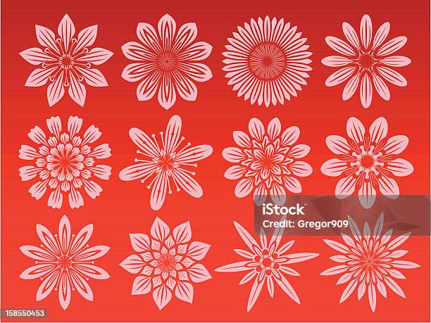 Ensemble Dicônes De Fleur Vecteurs libres de droits et plus d'images vectorielles de Edelweiss - Edelweiss, Abstrait, Fleur - Flore