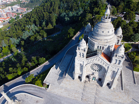 aerial view of the catholic sanctuary of Santa Luzia in Viana do Castelo northern Portugal