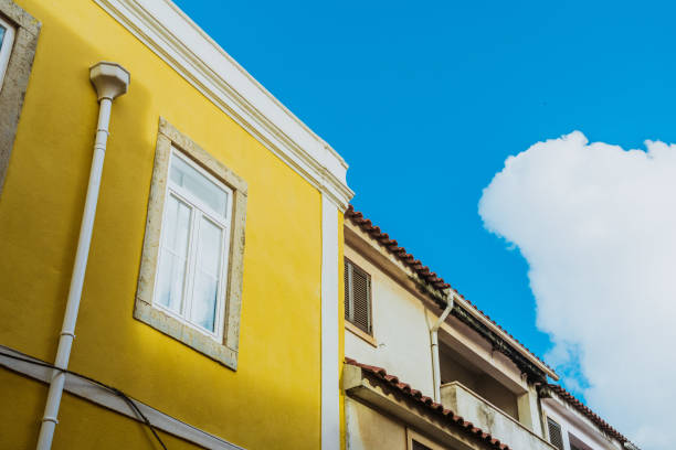 Faro facades cityscape in Algarve of Portugal