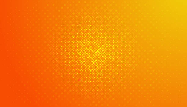 Halftone dots on orange background Halftone dots on orange background orange background stock illustrations