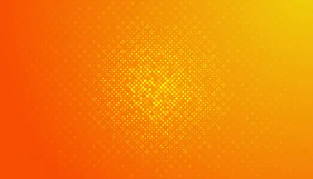 Vector illustration of Halftone dots on orange background