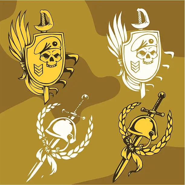 Vector illustration of Military Emblem - Vector Set.