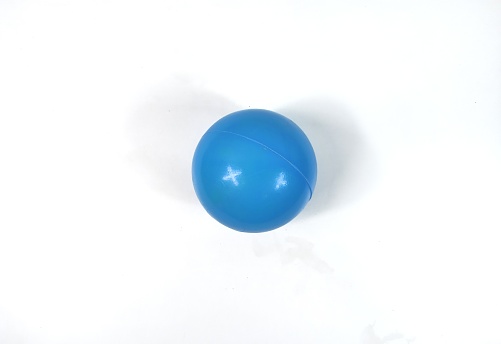 A blue plastic toy ball