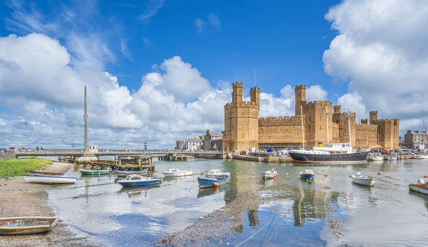 카나번 성 - caenarvon castle caernarfon castle wales 뉴스 사진 이미지