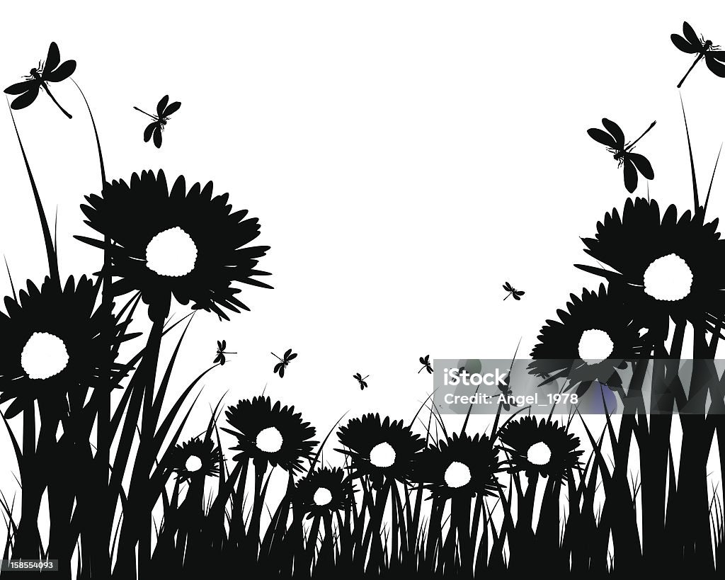 meadow silhouettes - clipart vectoriel de Fleur - Flore libre de droits