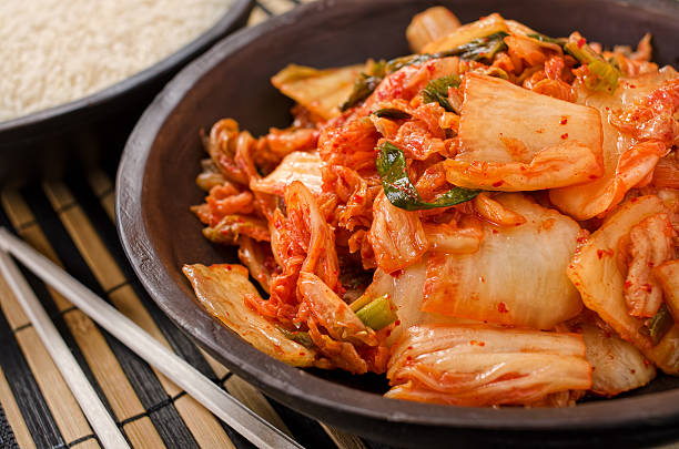 kimchi - healthy eating preserved food state red foto e immagini stock