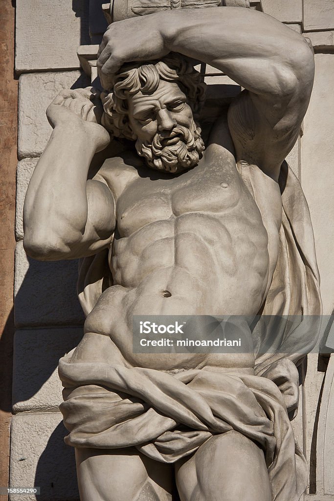 Atlante estatua de bolonia - Foto de stock de Desnudo libre de derechos