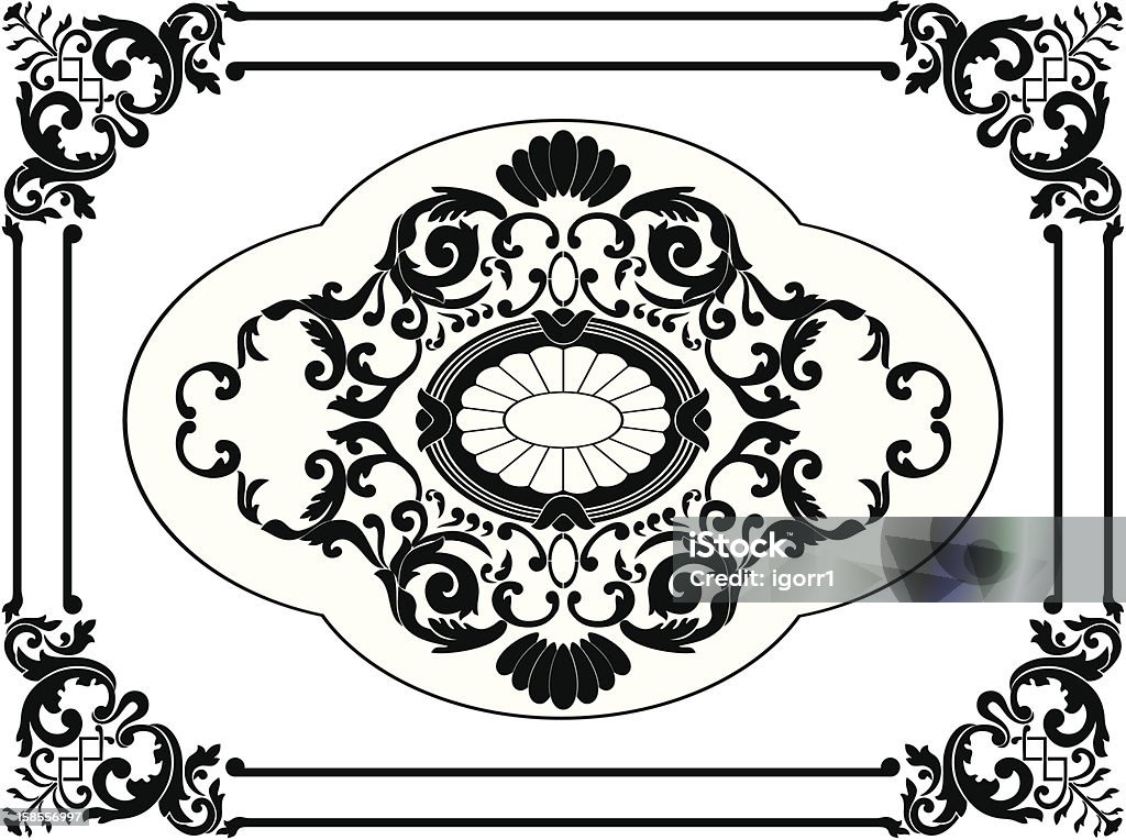 Emblema de decorativas de 19 séculos - Royalty-free Branco arte vetorial