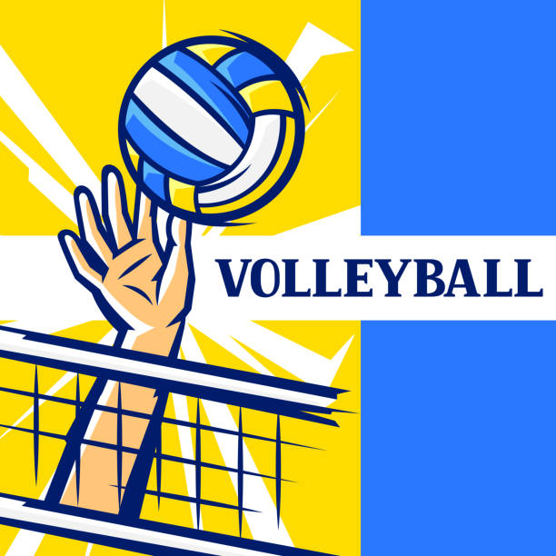 istock Background with volleyball items. Sport club illustration. 1585571229