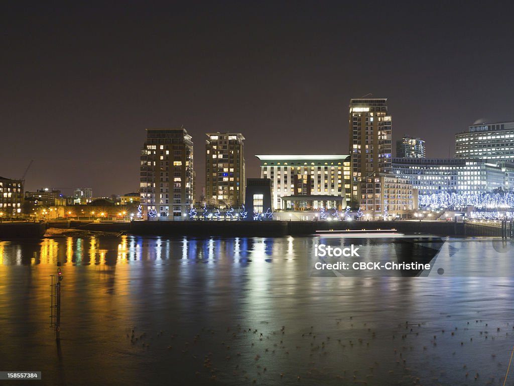 Thames at Night The Thames in London at night. Apartment Stock Photo