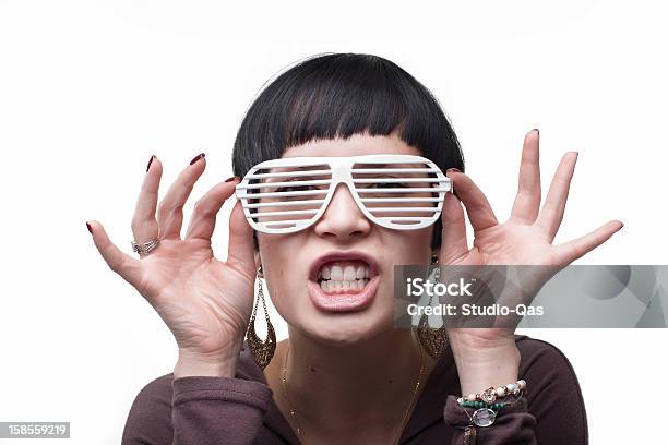 Cool Young Woman With Stylish Shutter Shades Sunglasses Stock Photo - Download Image Now