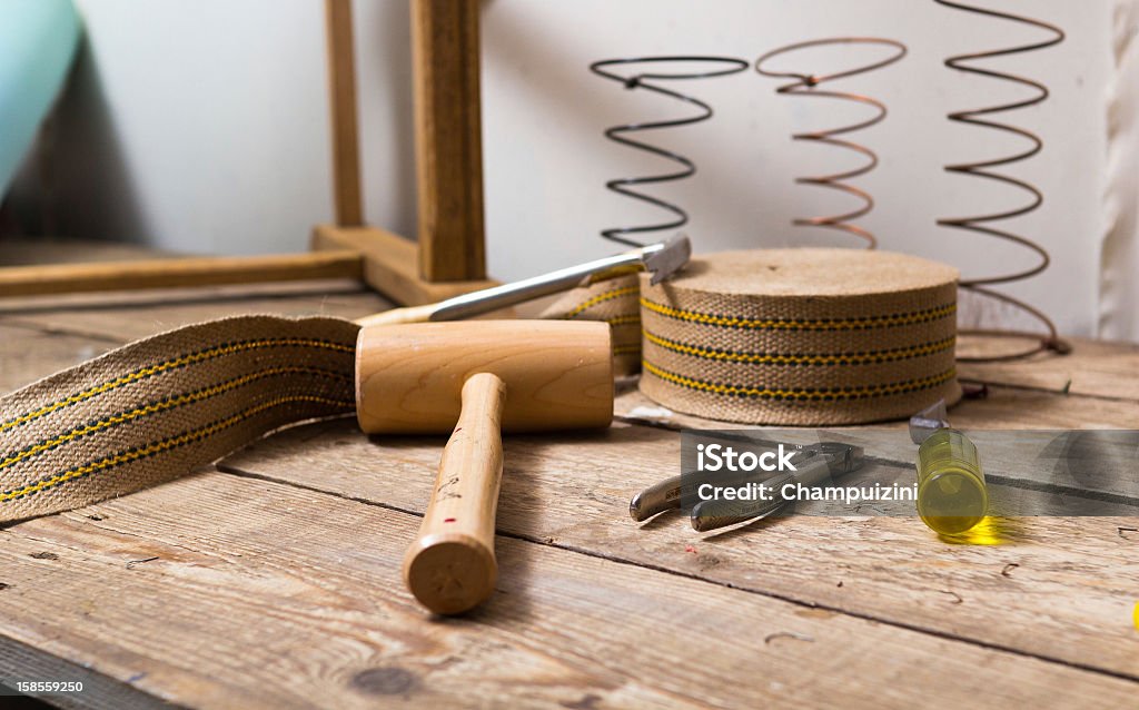 Upholstery Tools Stock Photo - Download Image Now - Work Tool, Coiled  Spring, Desk - iStock