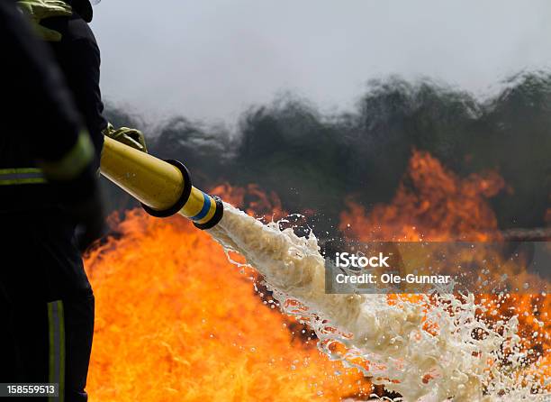 Firefighting Foam Stock Photo - Download Image Now - Foam - Material, Extinguishing, Fire - Natural Phenomenon