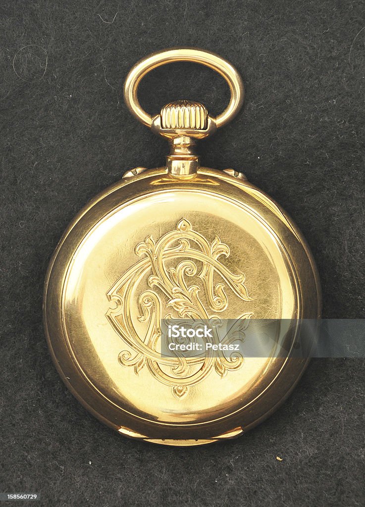 Clássico golden relógio de bolso - Foto de stock de Antigo royalty-free