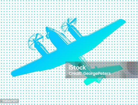 istock Twin Propeller Airplane Flying 1585611011