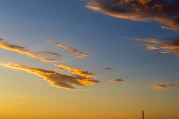 Colorful sunrise sky over Colorado plains. Sunrise in the Prairie