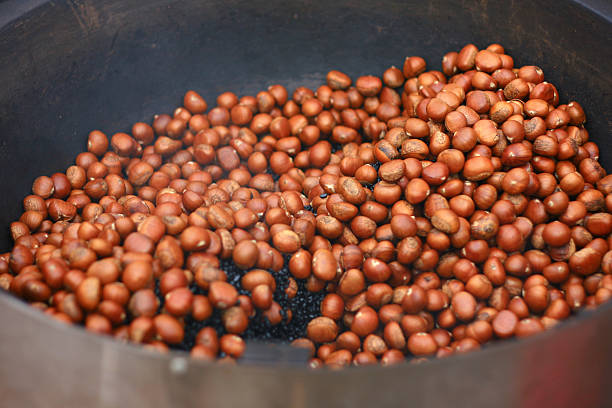 Roasted Sweet Chestnuts stock photo