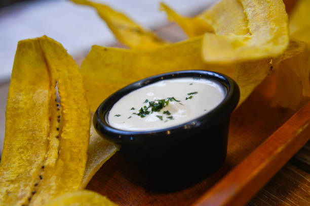Patacones, banana with coastal whey
