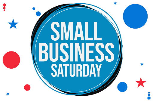 Promoting Small Businesses concept Background. Small business Saturday backdrop design