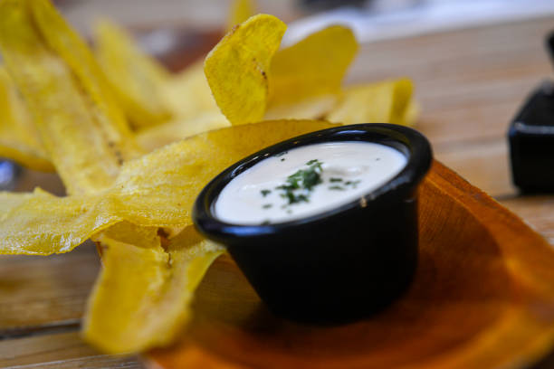 istock Patacones, banana with coastal whey 1585636128