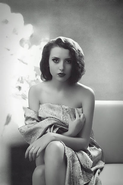 istock 1940s style.Female portrait. 158565037