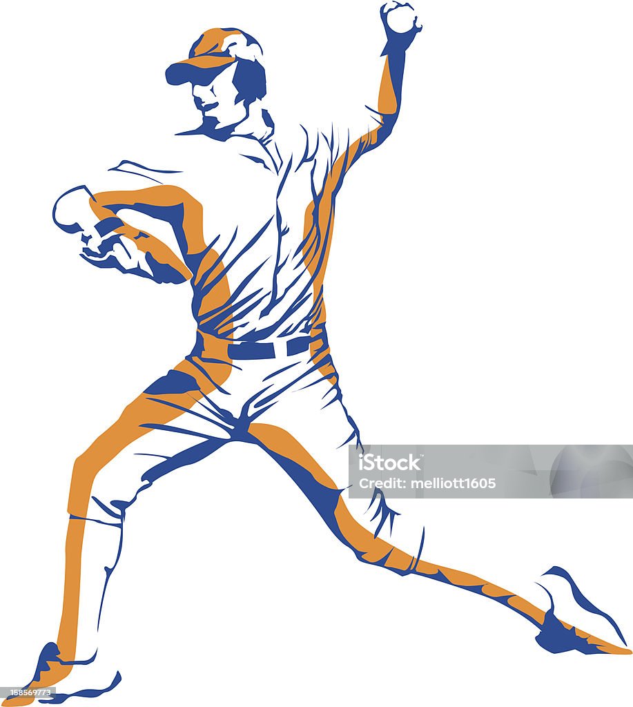 Питчер длинными рукавами - Векторная графика Бейсбольный питчер роялти-фри