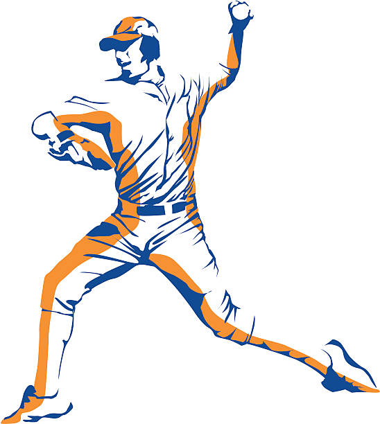 питчер длинными рукавами - baseball mit stock illustrations