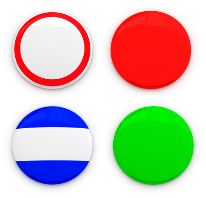 Set of Customisable Badges. Digitally Generated Image isolated on white background