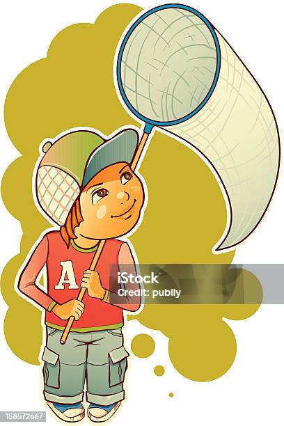 Ilustración de Niño Con Una Mariposa Net y más Vectores Libres de Derechos de Bolsillo - Accesorio personal - Bolsillo - Accesorio personal, Vaqueros - Pantalón, Atrapar