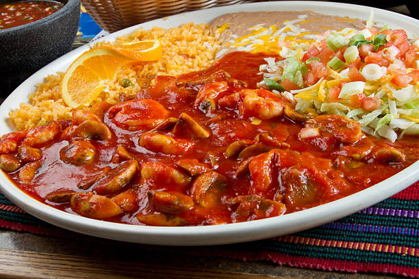istock Mexican Food, Shrimp and Mushrooms 158573201