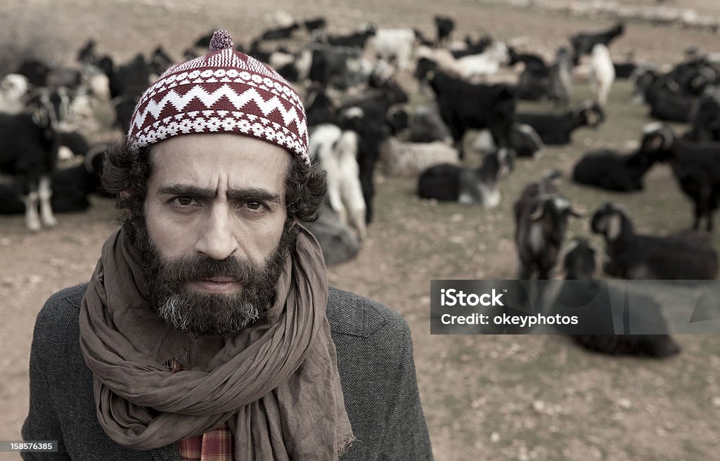 Herdsman A heardsman looking at the camera. Goat Herder Stock Photo