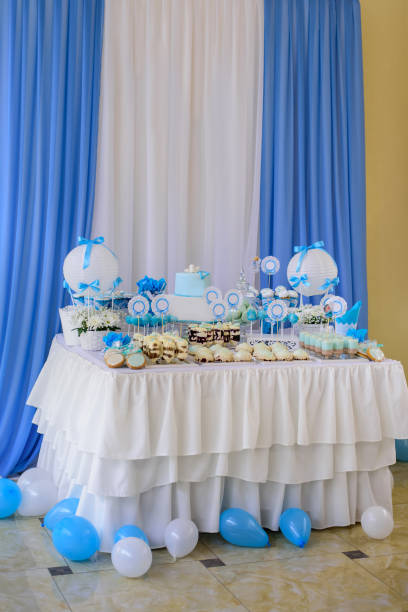 istock A candy bar with sweets in blue tones for a baby 1585767382