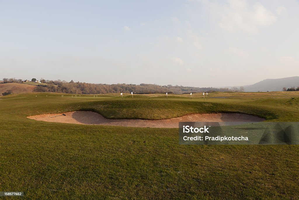 Sand Trap Sand Trap on a golf course with a beautiful sunny day Achievement Stock Photo