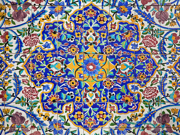 istock Colorful Flower Design Painted on Tiles 158579967