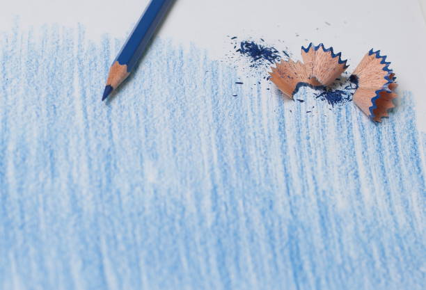 stripes painted with a blue pencil on a white sheet.