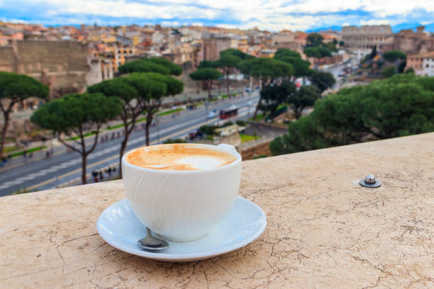 istock Cup of coffee in Rome, Italy 1585805301