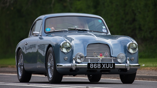 Bicester,Oxon,UK - April 24th 2022.  1954 Aston Martin DB2   car on an English country road