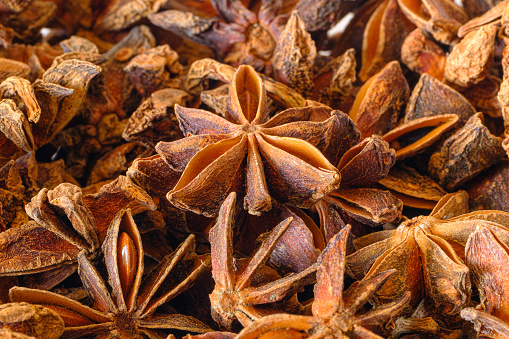 A close up of star anise