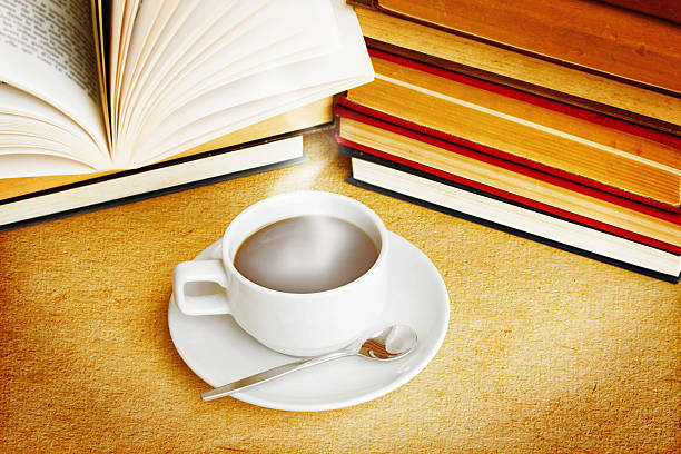 istock Coffee Cup And Books  Vintage Look Background 158585465