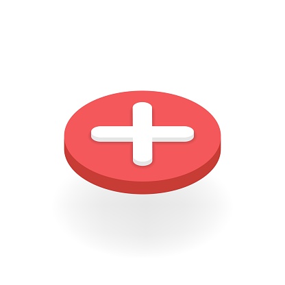 Isometric X cross button. 3d no icon. Ex mark in red circle at top view. Vector illustration of incorrect, disagree, wrong, cancel, false symbol for ui, infographic, website, app use