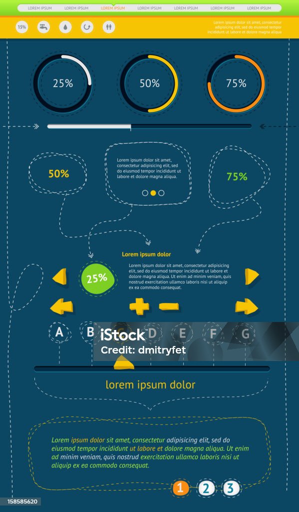 Elementy infografiki z przycisków i menu - Grafika wektorowa royalty-free (Abstrakcja)