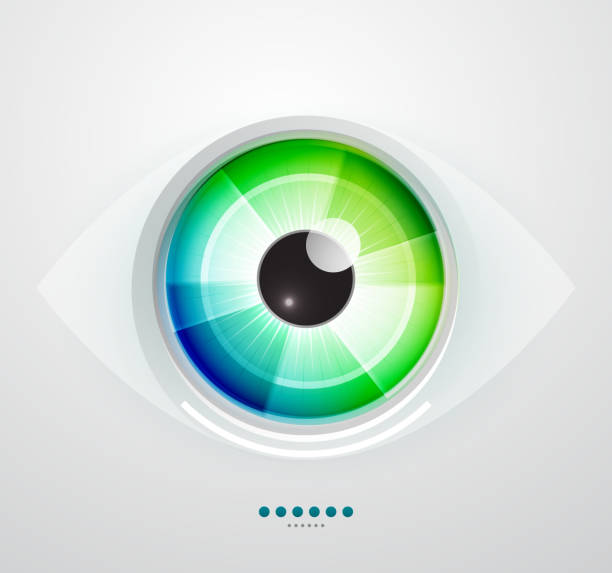 wektor oka - human eye color image multi colored eyesight stock illustrations