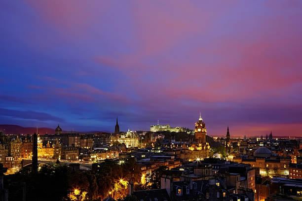 istock sunset over night Edinburgh, Scotland 158587395