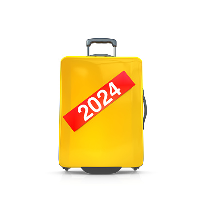 Luggage Labeled with Red 2024 Sticker
