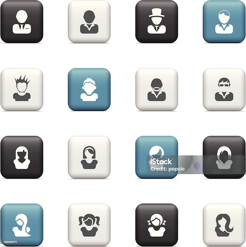 Human Button Icon People Buttons Stock Illustration - Download Image Now - Adult, Avatar ...