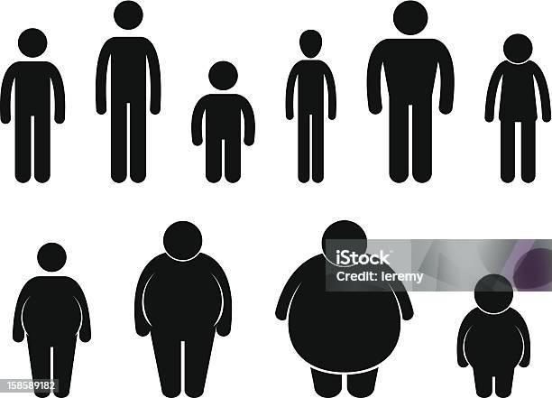Man Body Figure Size Pictogram Stock Illustration - Download Image Now - Short Person, Tall - High, Tall Person