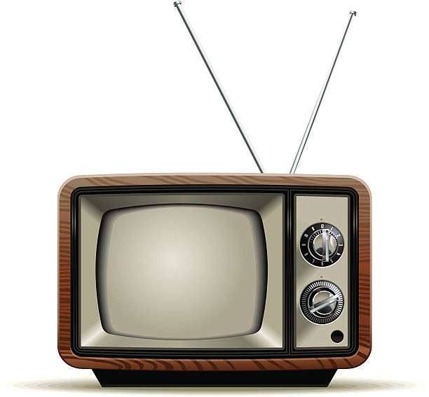 illustrazioni stock, clip art, cartoni animati e icone di tendenza di vecchia tv - television aerial immagine