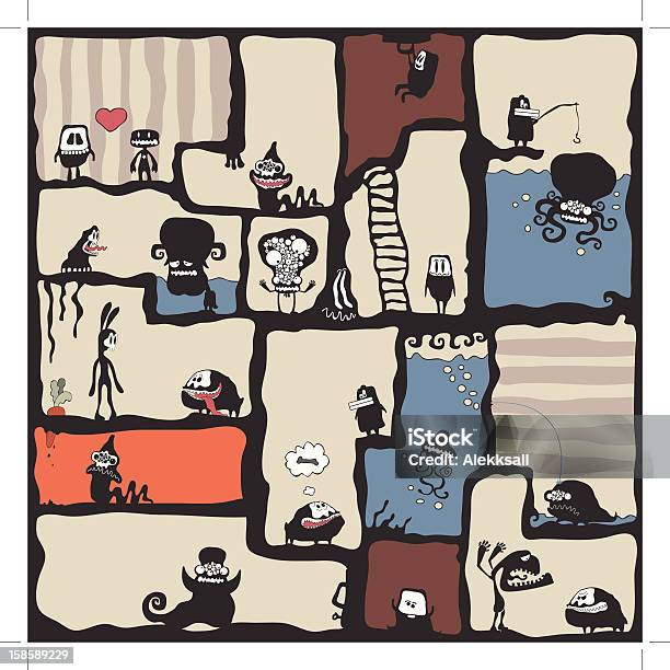 Labyrinth Halloween Theme Vector Illustration Stock Illustration - Download Image Now - Alien, Dog, Maze